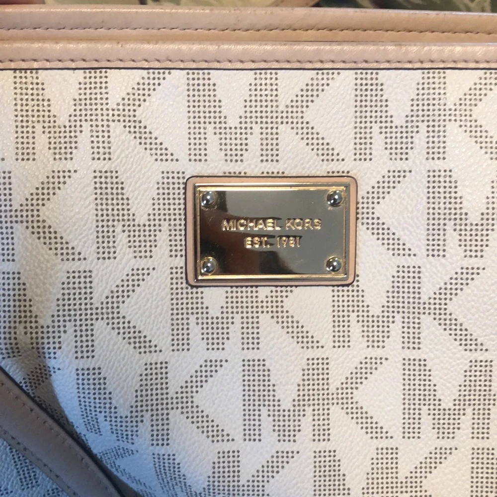 Michael Kors White Logo Tote Bag